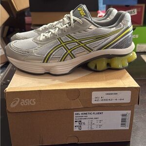 ASICS Gel-Kinetic Fluent Men's Shoes - Gray and Yellow size 10.5, 11, 11.5 men